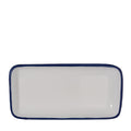 Rectangular Metal Enamel Tray - Blue & White