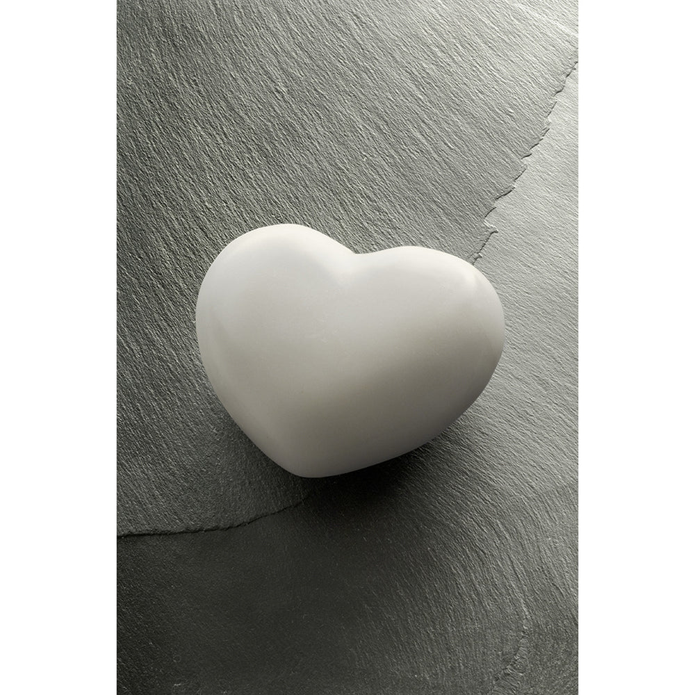 Marble Massage Stone Heart - White